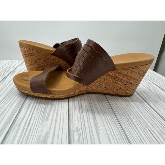 Teva 1010909 Arrabelle Brown Leather Wedge Slip On Sandal Shoes Women's 8 Summer - Picture 8 of 9